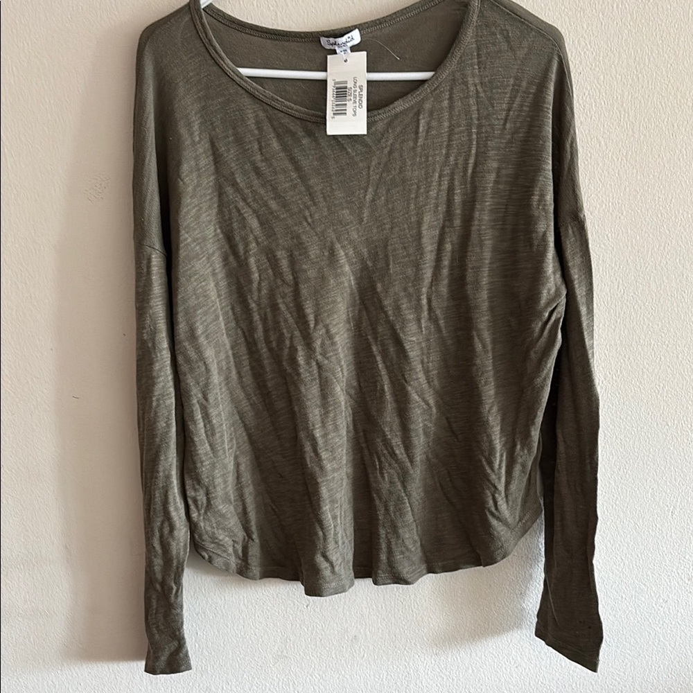 Splendid Olive Green Long Sleeve Top. Micro modal cotton